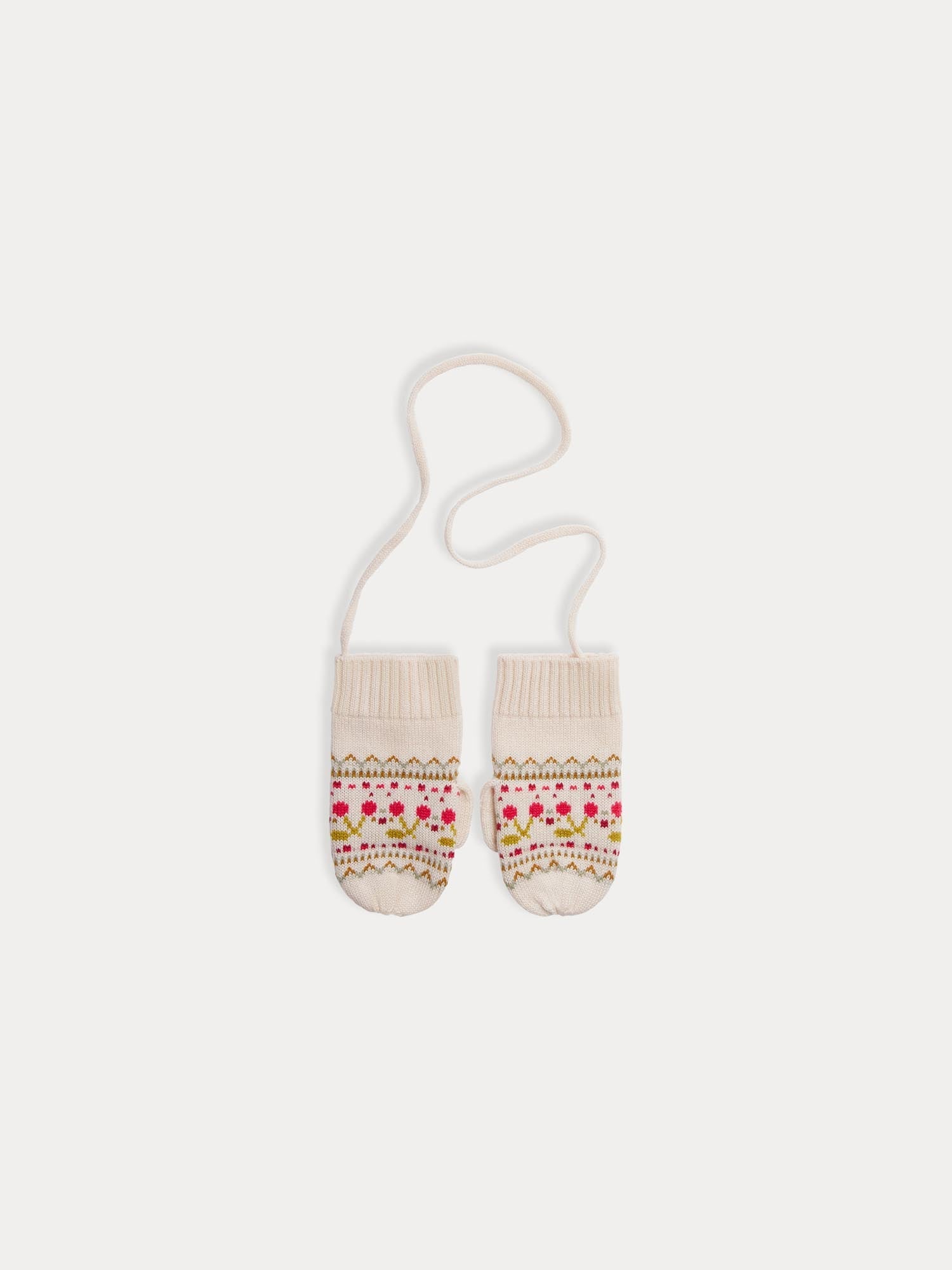Girl | Dhuri White Wool Mittens | Ecru
