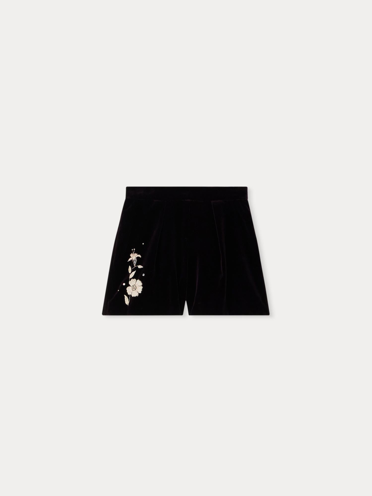 Girl | Flash Dress Shorts In Smooth Velvet | Eggplant