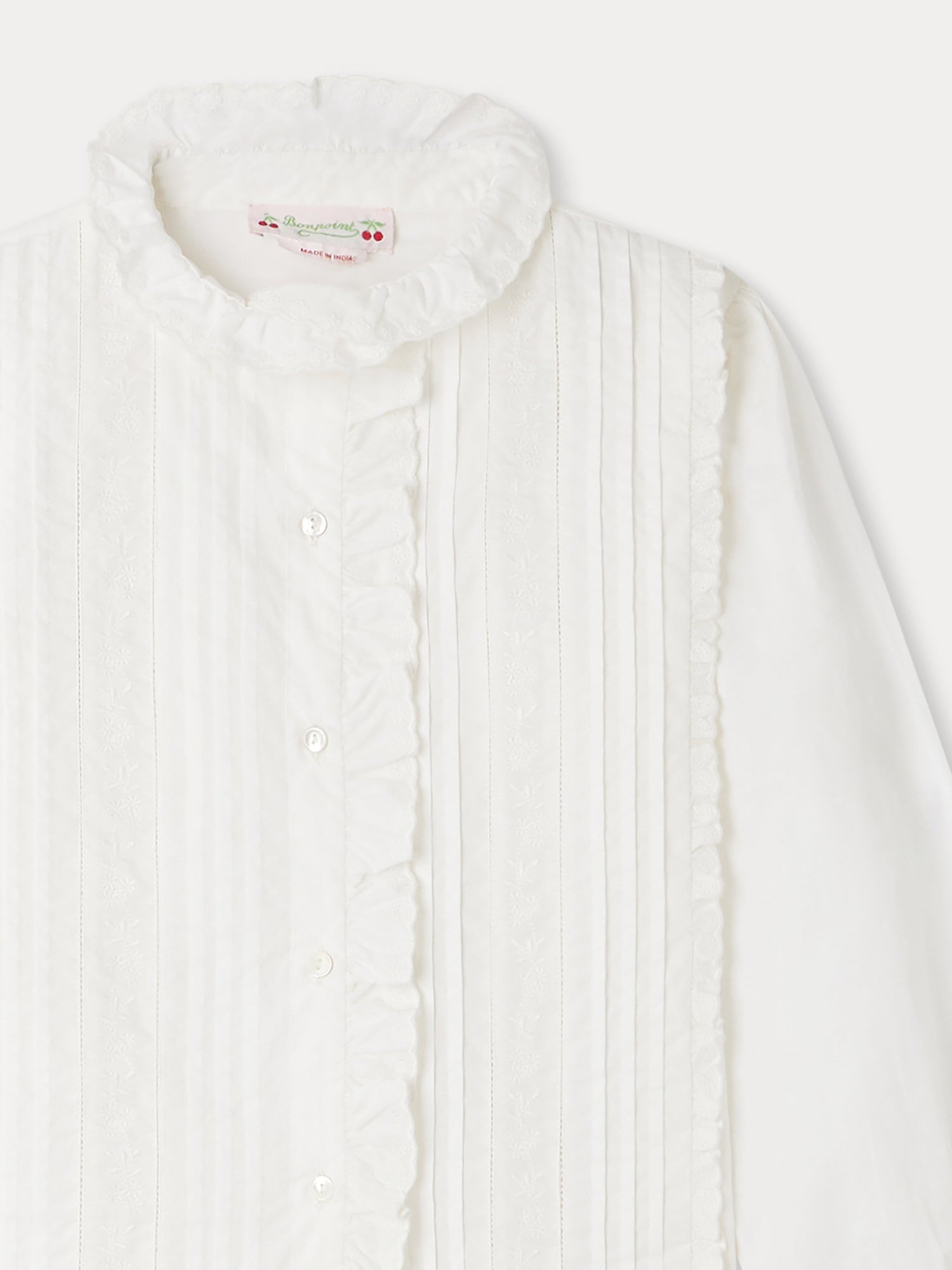 Girl | Ginese White Embroidered Blouse | Milk White