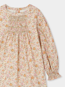 Girl | Divine Dress In Cotton And Wool Liberty Fabric | Baby Pink