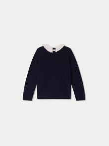 Girl | Génial Cotton And Wool Sweater | Navy