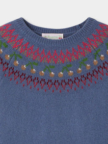 Girl | Génièvre Light Blue Wool Sweater | Gray Blue