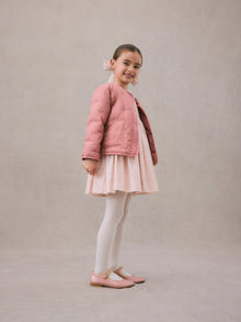 Girl | Tanvi Quilted Jacket With Embroidery | Faded Pink