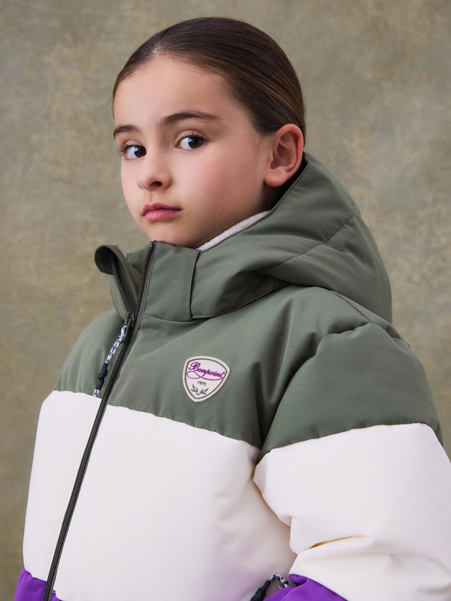 Girl | Deyna Two Tone Ski Down Jacket | Damson