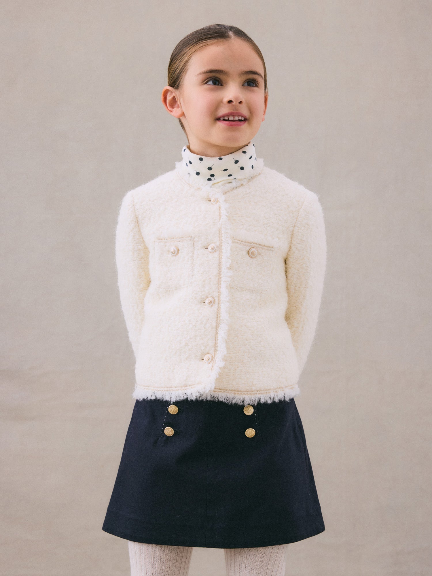 Girl | Gianina Skirt With Golden Buttons | Marine