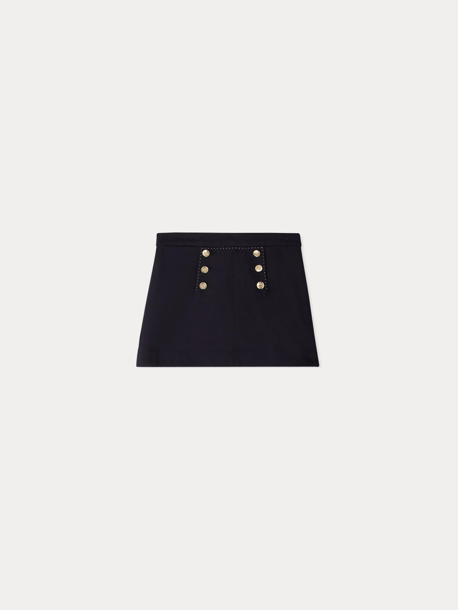 Girl | Gianina Skirt With Golden Buttons | Marine