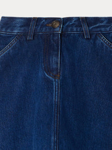 Girl | Gingia Denim Skirt | Light Jean