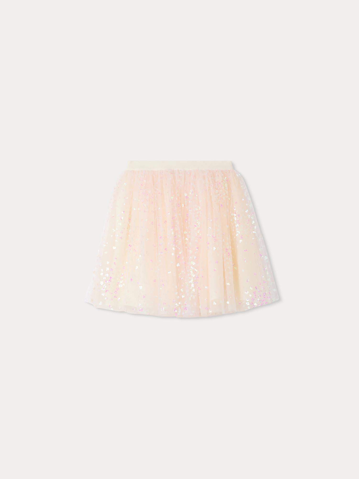 Girl | Pois Sequined Tulle Skirt | Powdered Rose