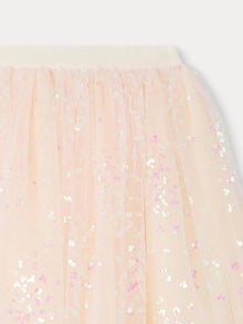 Girl | Pois Sequined Tulle Skirt | Powdered Rose