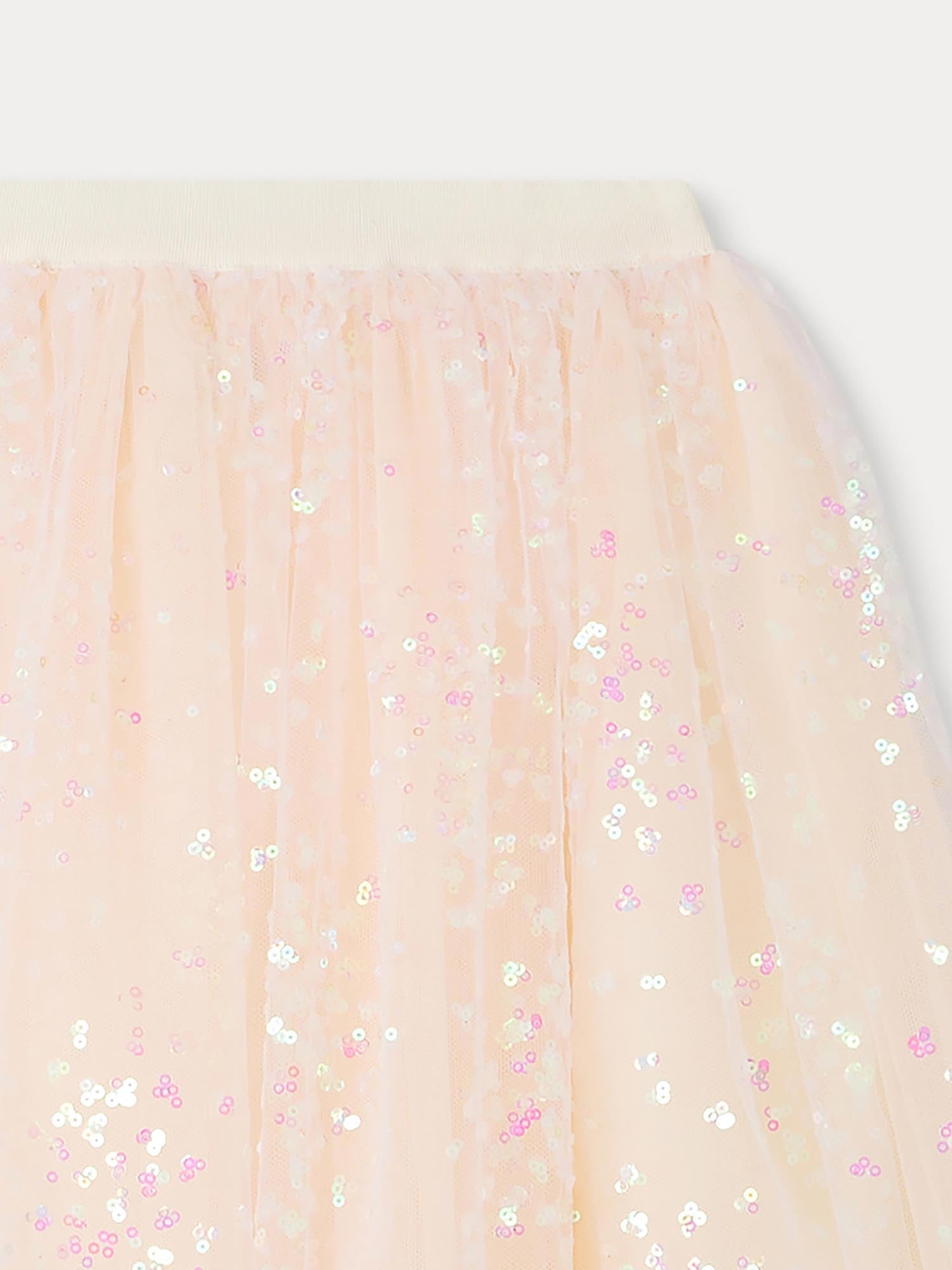 Girl | Pois Sequined Tulle Skirt | Powdered Rose
