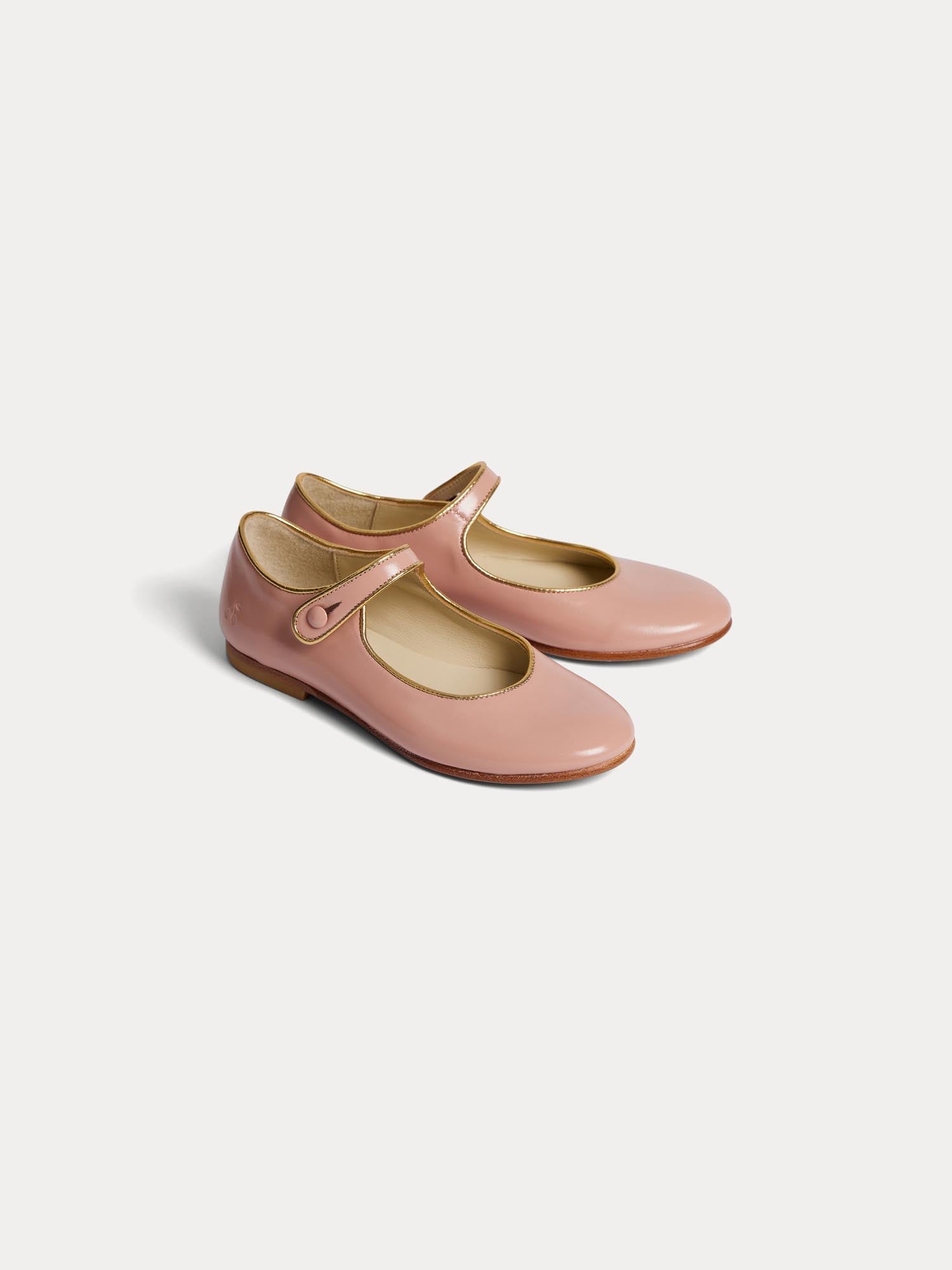 Girl | Ella Pink Leather Mary Janes | Pink Beige