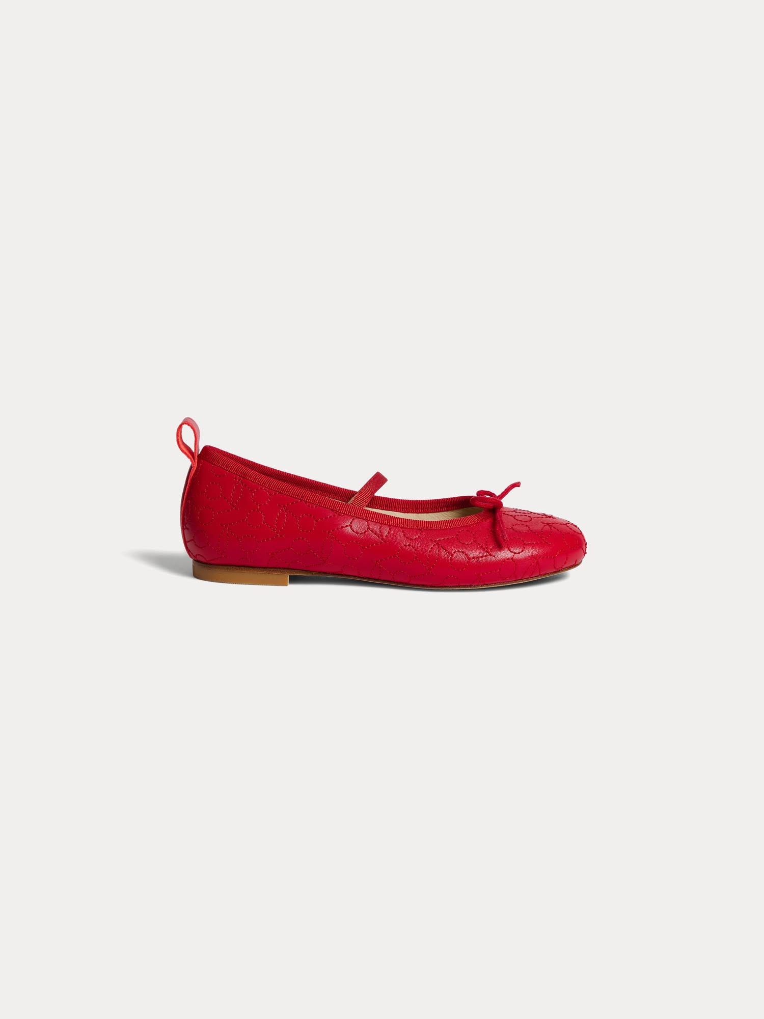 Girl | Soft Red Leather Ballet Flats | Red