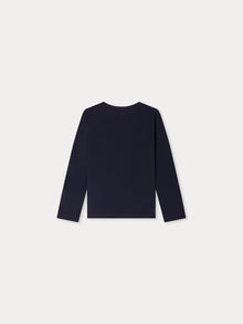Girl | Tidjiane Embroidered Cherry T Shirt | Navy