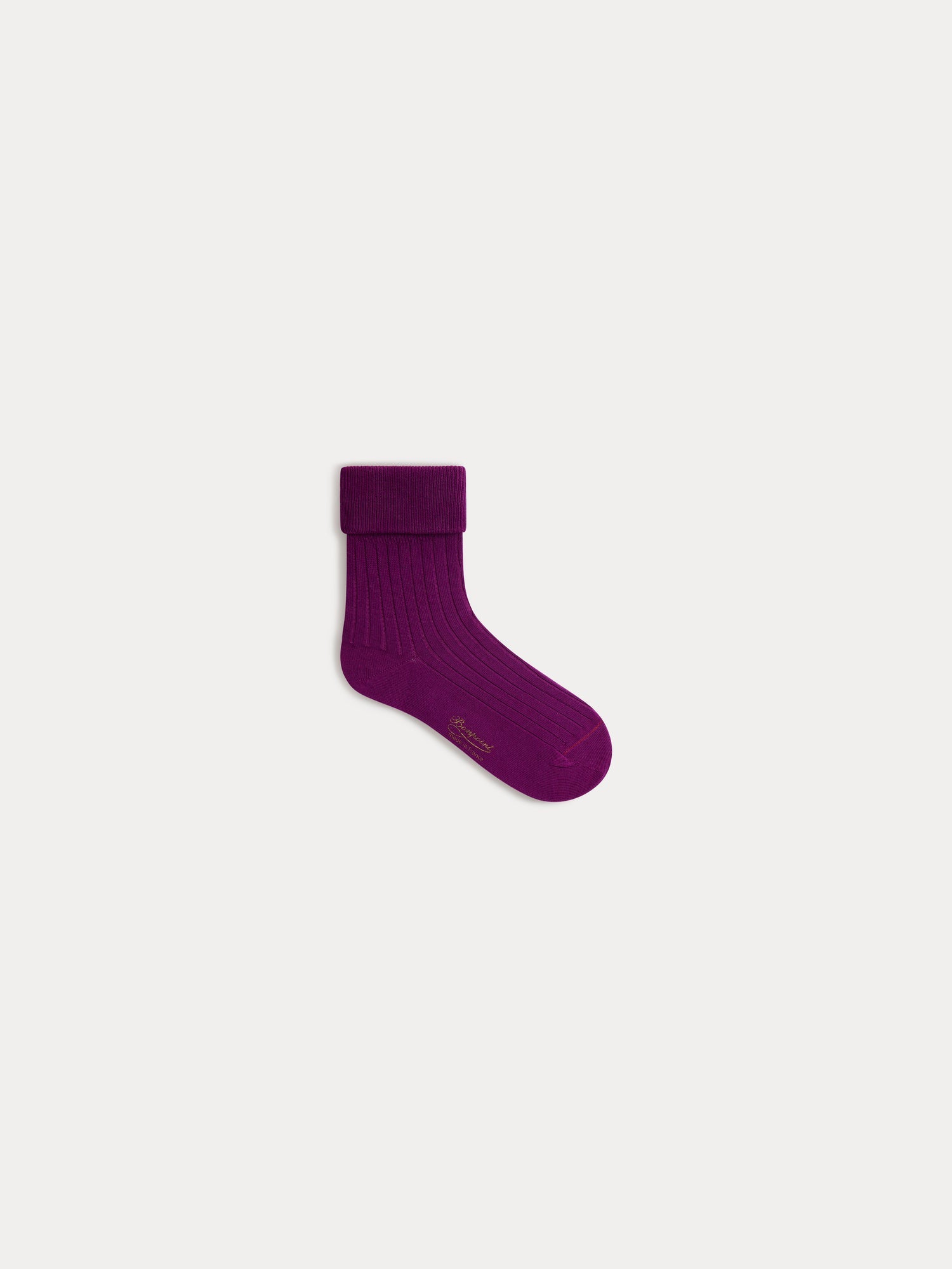 Girl | Thorild Short Purple Wide Ribbed Socks | Burgundy