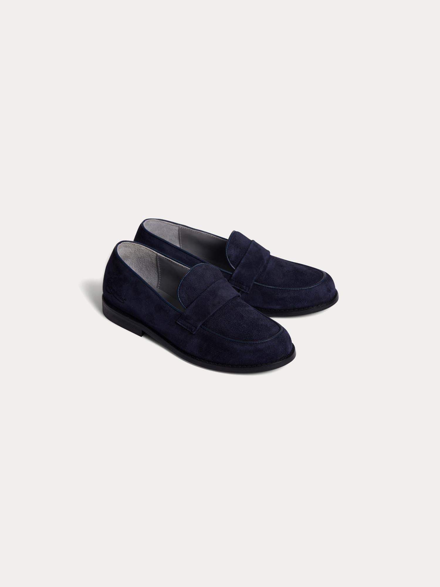 Unisex | Moka Leather Loafers | Navy
