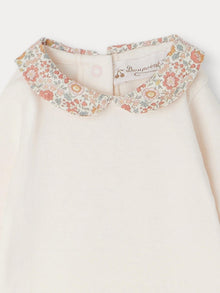Girl | Cygne Bodysuit With Orange Embroidered Collar | Orange