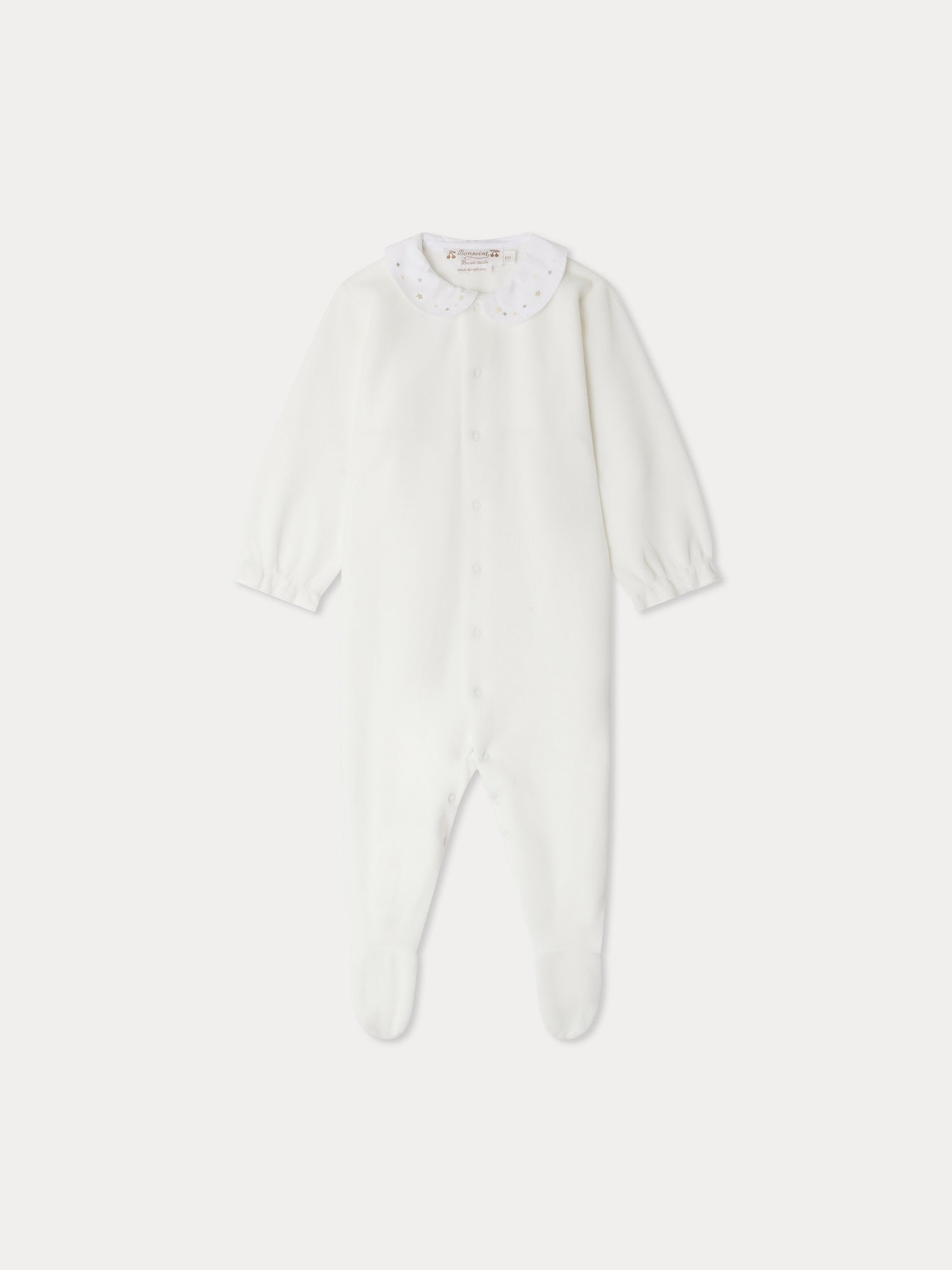 Unisex | Tintina Pajamas With Embroidered Star Pattern Collar | Sand