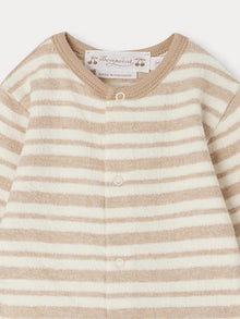 Unisex | Golfo Striped Terry Pajamas | Greyish Mauve