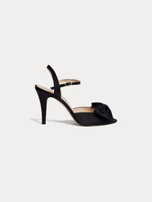 Women | Bonpoint X Vanessa Seward Ribbon Satin Sandals | Black