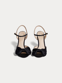 Women | Bonpoint X Vanessa Seward Ribbon Satin Sandals | Black
