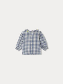 Girl | Dojoba Gingham Check Blouse | Slate Grey
