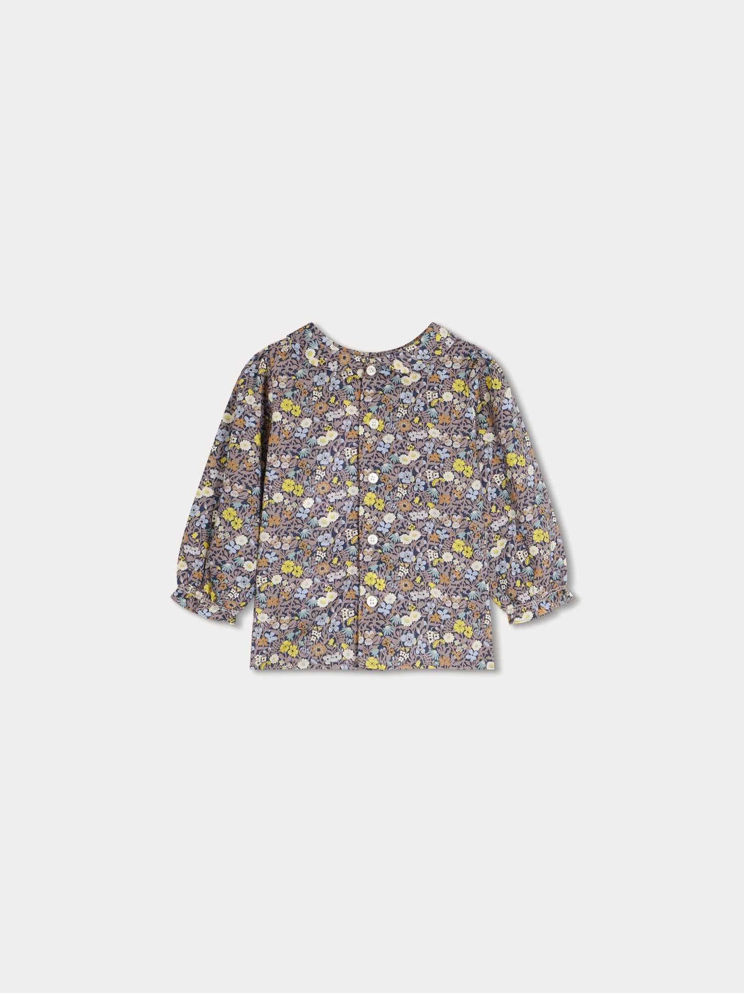 Girl | Julietti Smocked Blouse In Liberty Fabric | Slate Grey