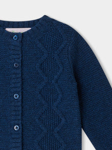 Girl | Taha Wool Cardigan | Northern Blue