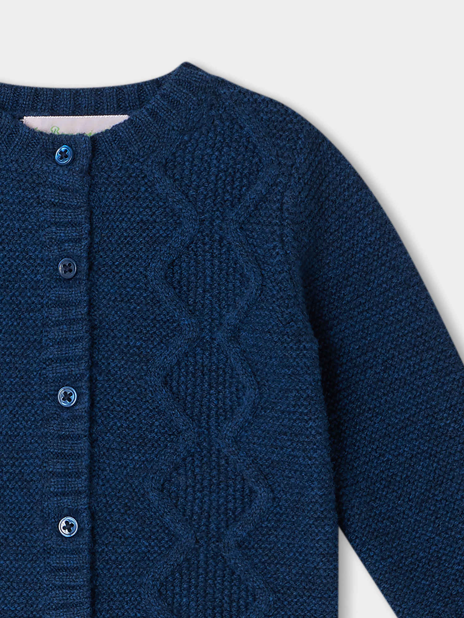 Girl | Taha Wool Cardigan | Northern Blue