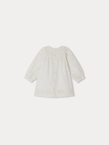 Girl | Theis Dress In Cotton Voile With Embroidery | Milk White