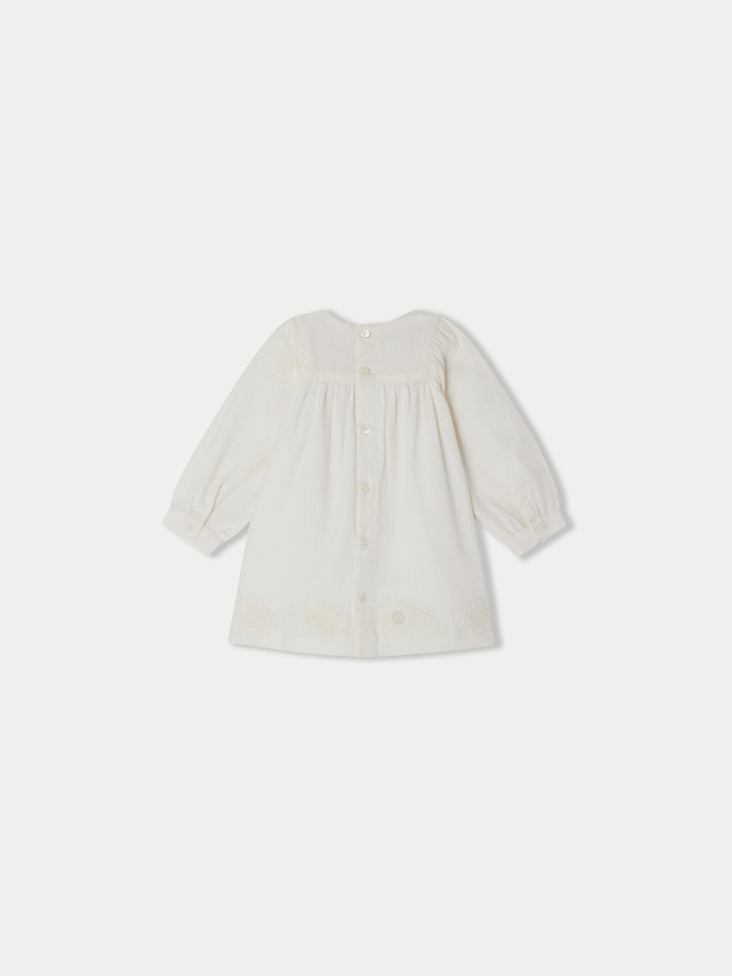 Girl | Theis Dress In Cotton Voile With Embroidery | Milk White