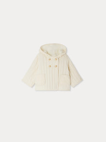Unisex | Ghalia Quilted Velvet Jacket | Ivory