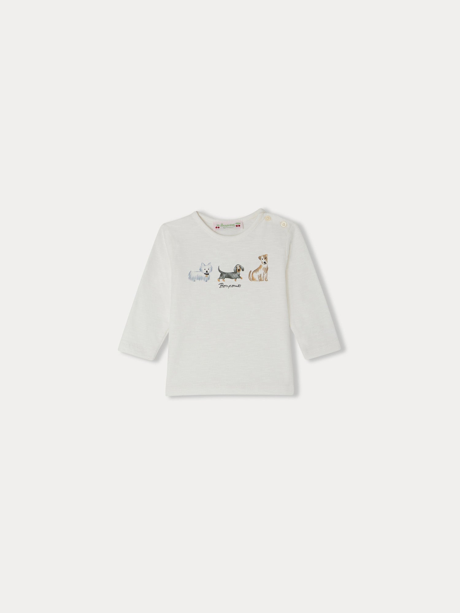 Unisex | Tahsin Babies' T Shirt With Animal Designs | White Milk