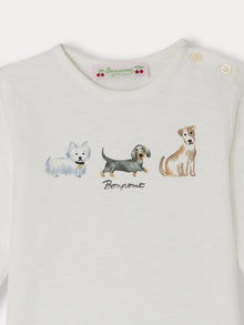 Unisex | Tahsin Babies' T Shirt With Animal Designs | White Milk