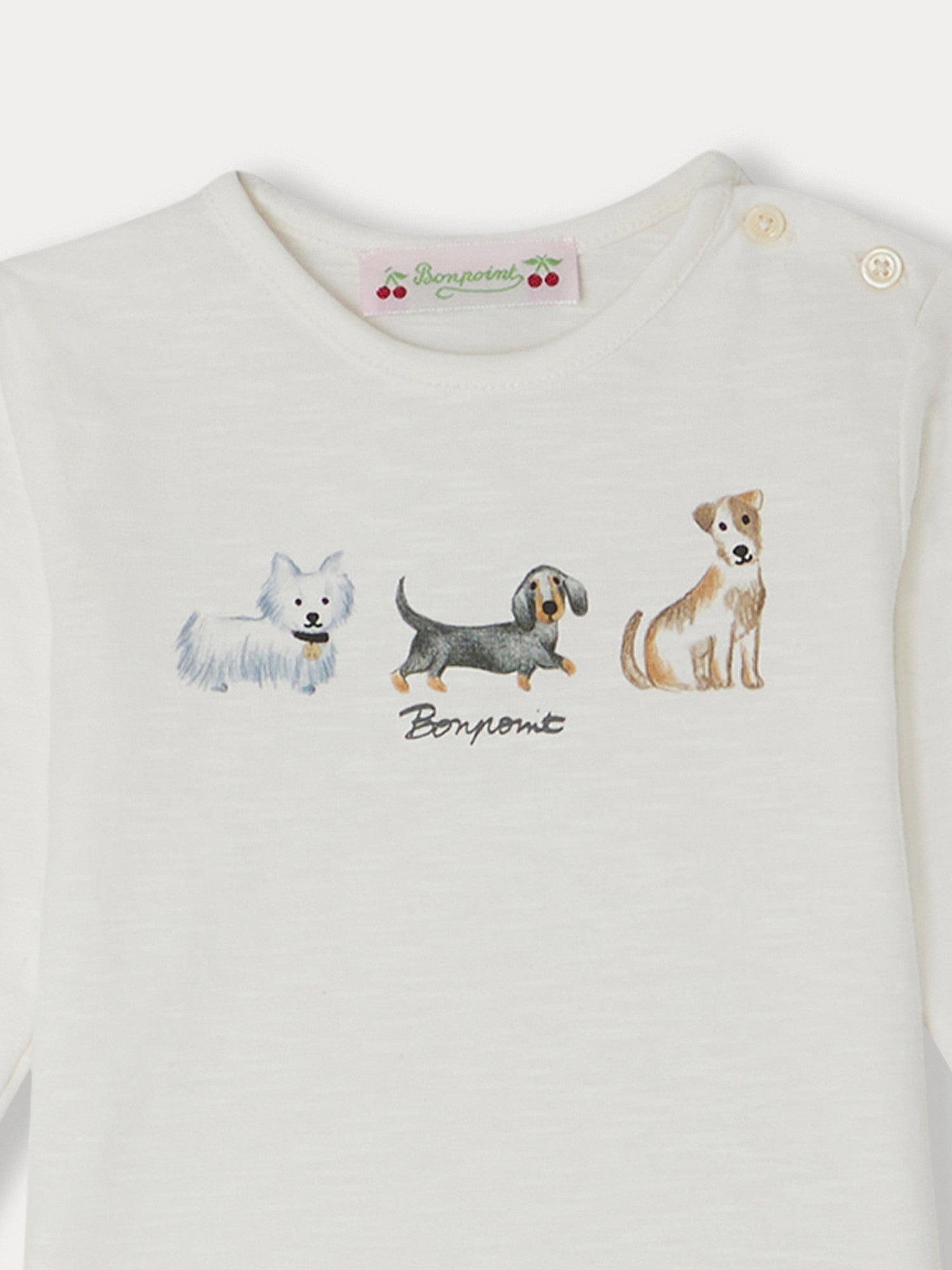 Unisex | Tahsin Babies' T Shirt With Animal Designs | White Milk