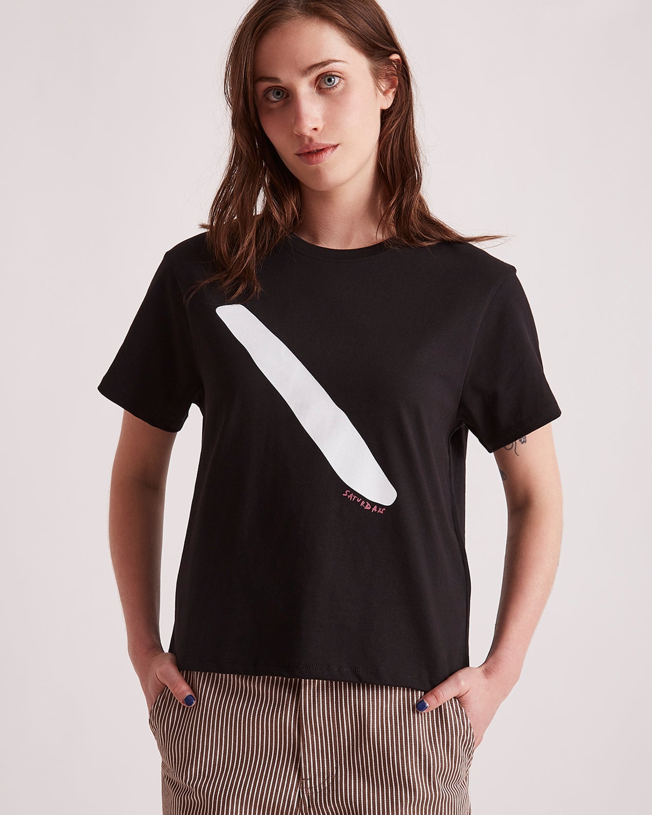 Black | Brush Stroke Standard SS Tee