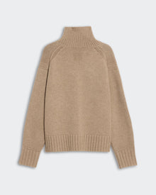 Cozy Turtleneck - Taupe, soft knitwear with high neck and ribbed cuffs, perfect for chilly weather.