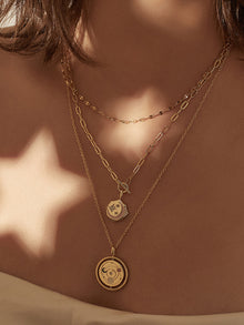 Milky Way Spinning Necklace | 5A Grade Cubic Zirconia/Enamel | 14K Gold Plated Brass