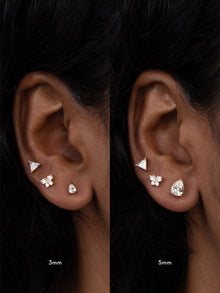 5mm Teardrop Stud Earrings | 5A Grade Cubic Zirconia | Silver Plated Brass