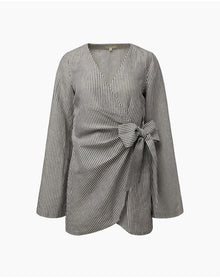 Women | Air Linen Wrap Dress | Grey