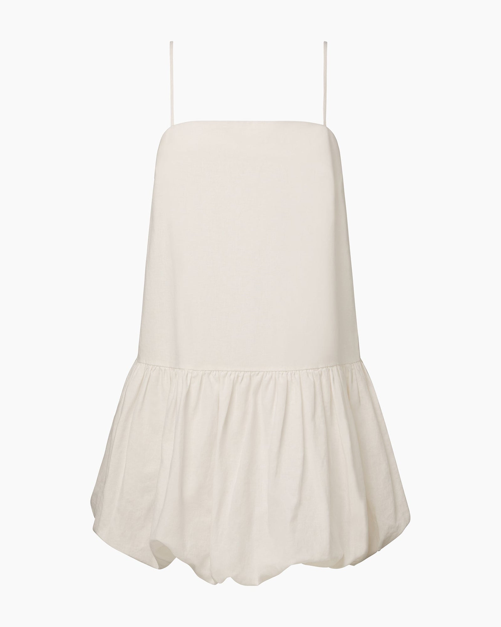 Womens | Air Linen Bubble Mini Dress | White
