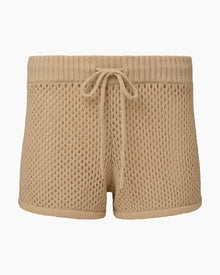 Womens | Crochet Knit Micro Short | Sandshell