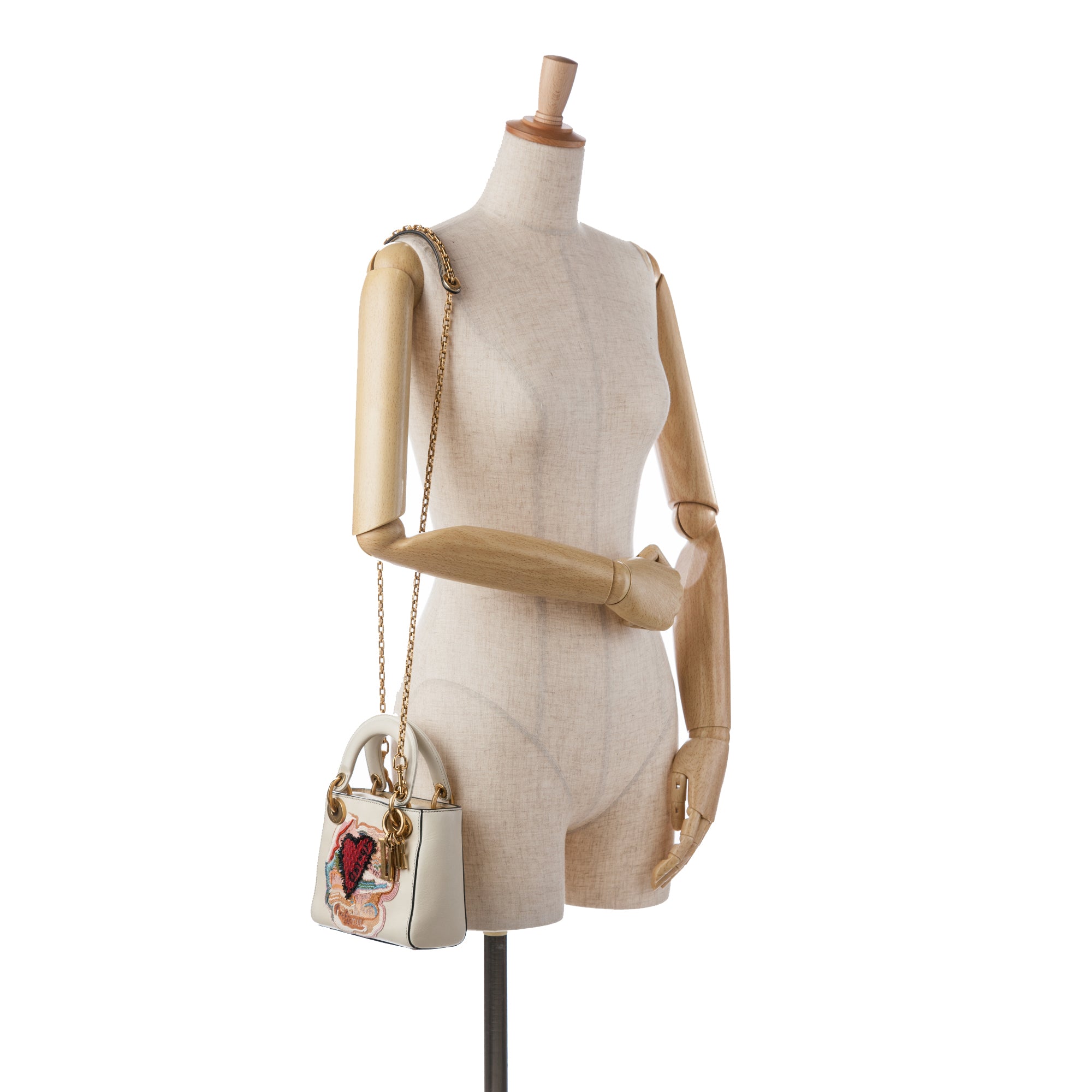 Dior | Pre-Owned Niki De Saint Phalle Mini Calfskin Dioramour Lady (Embroidered) - I | White