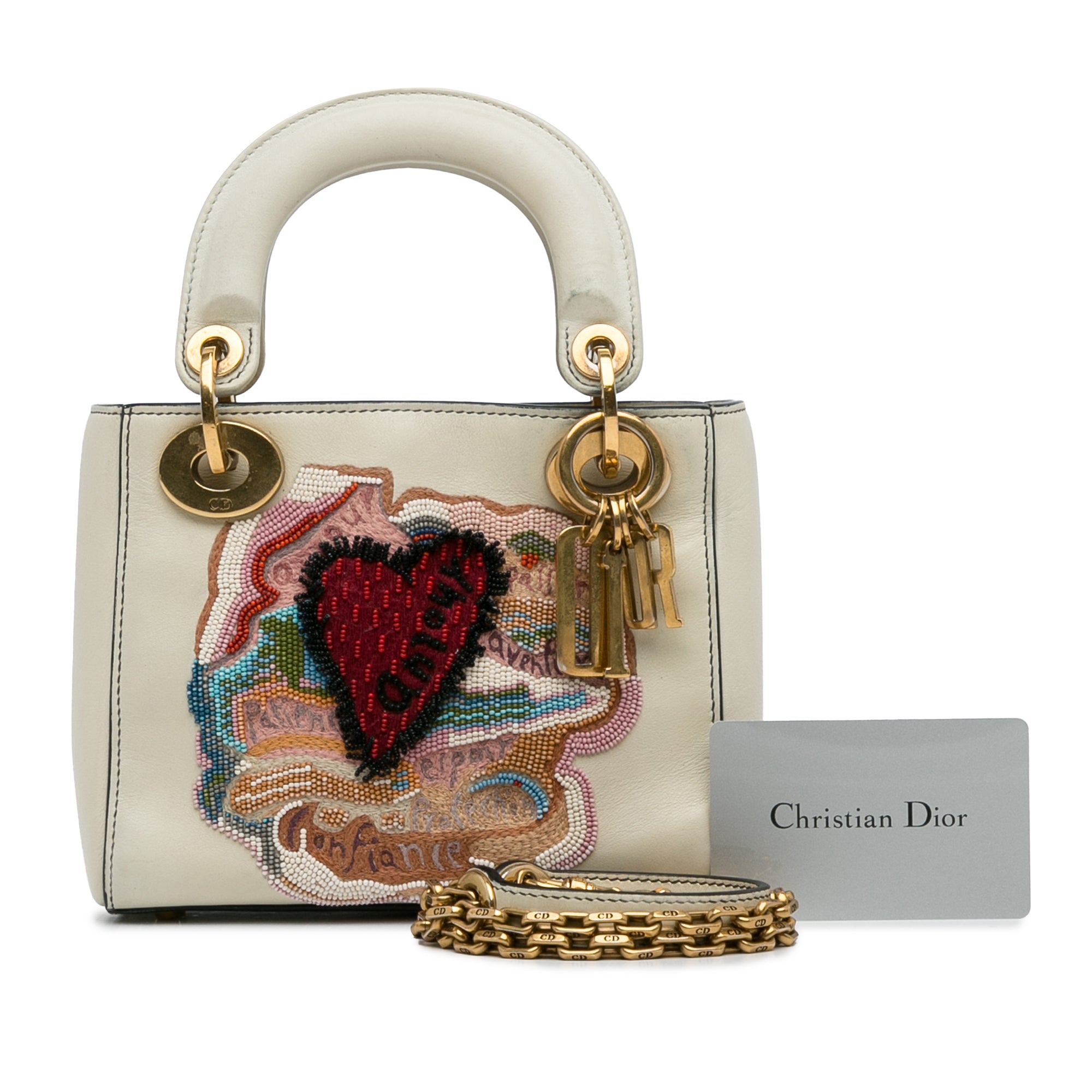 Dior | Pre-Owned Niki De Saint Phalle Mini Calfskin Dioramour Lady (Embroidered) - I | White