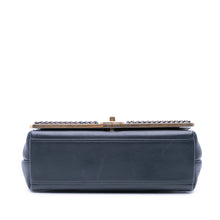 Chanel | Pre-Owned Chevron Sheepskin Stitched Chain Top Handle Flap | Black