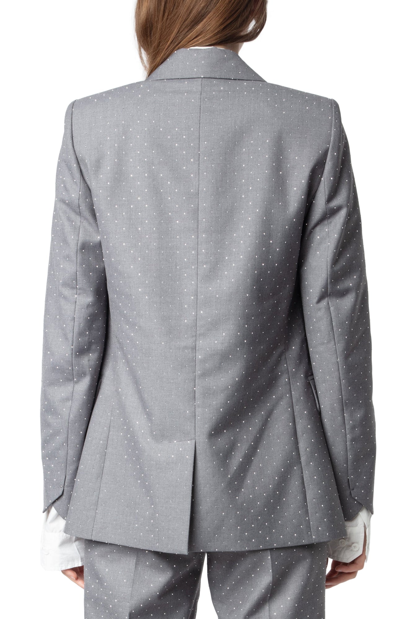 Vavy Tailleur Strass Show Blazer | Heather Grey