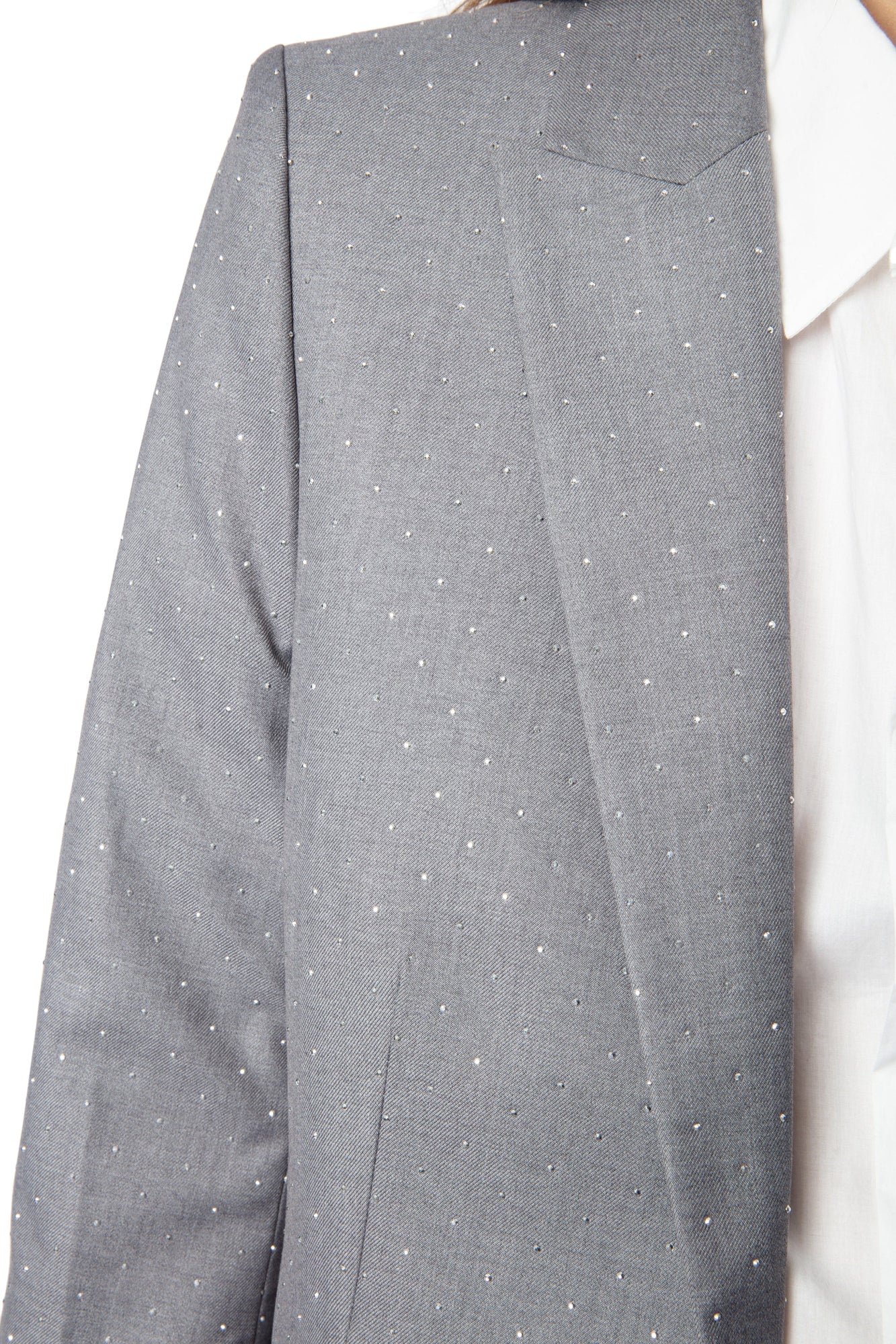 Vavy Tailleur Strass Show Blazer | Heather Grey
