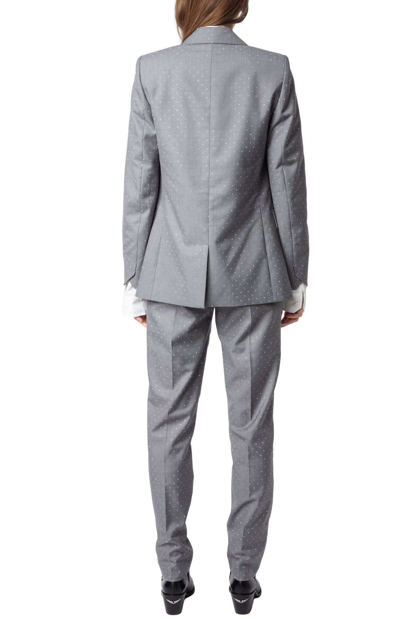 Vavy Tailleur Strass Show Blazer | Heather Grey