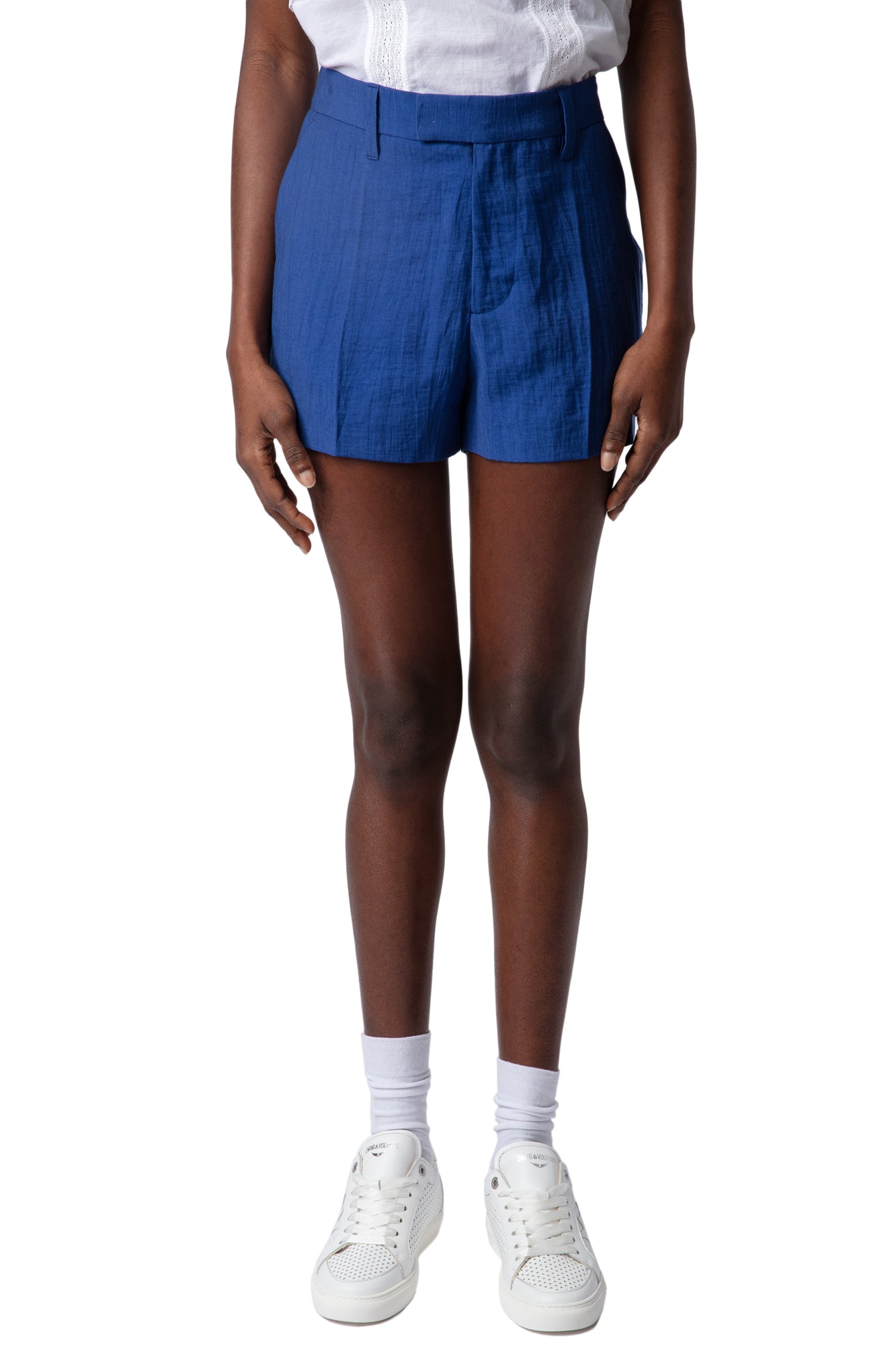Please Powder Linen Bermuda | Deep Sea