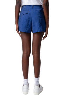 Please Powder Linen Bermuda | Deep Sea