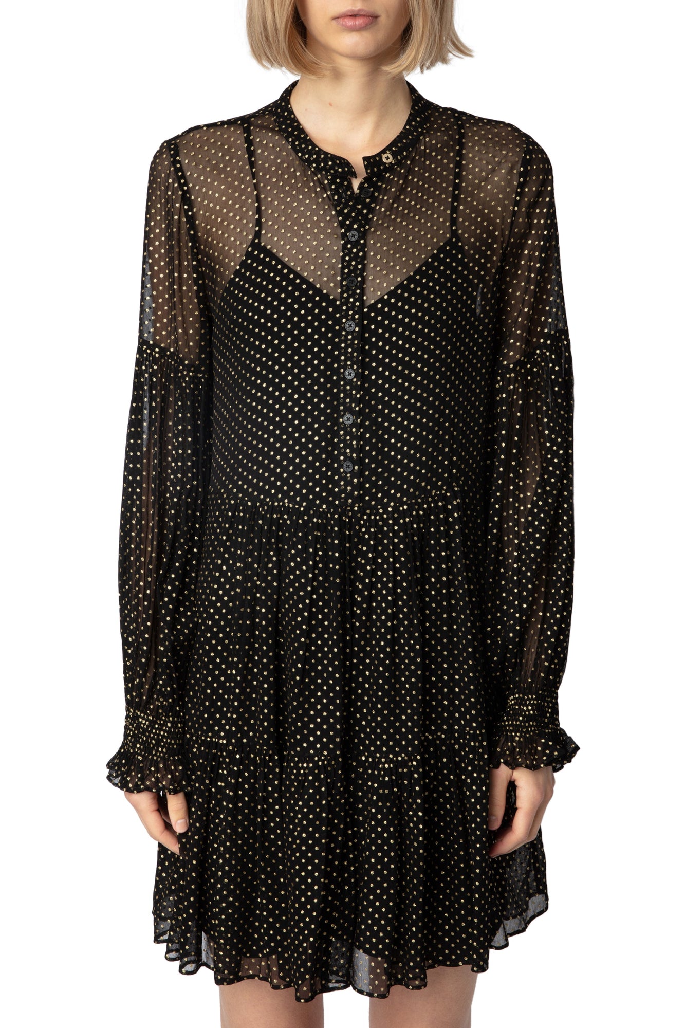 Randy Mousseline Sparle Dress | Black